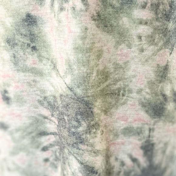 Tie dye extra small olive green & pink short sleeve crew neck mini dress - Picture 5 of 6